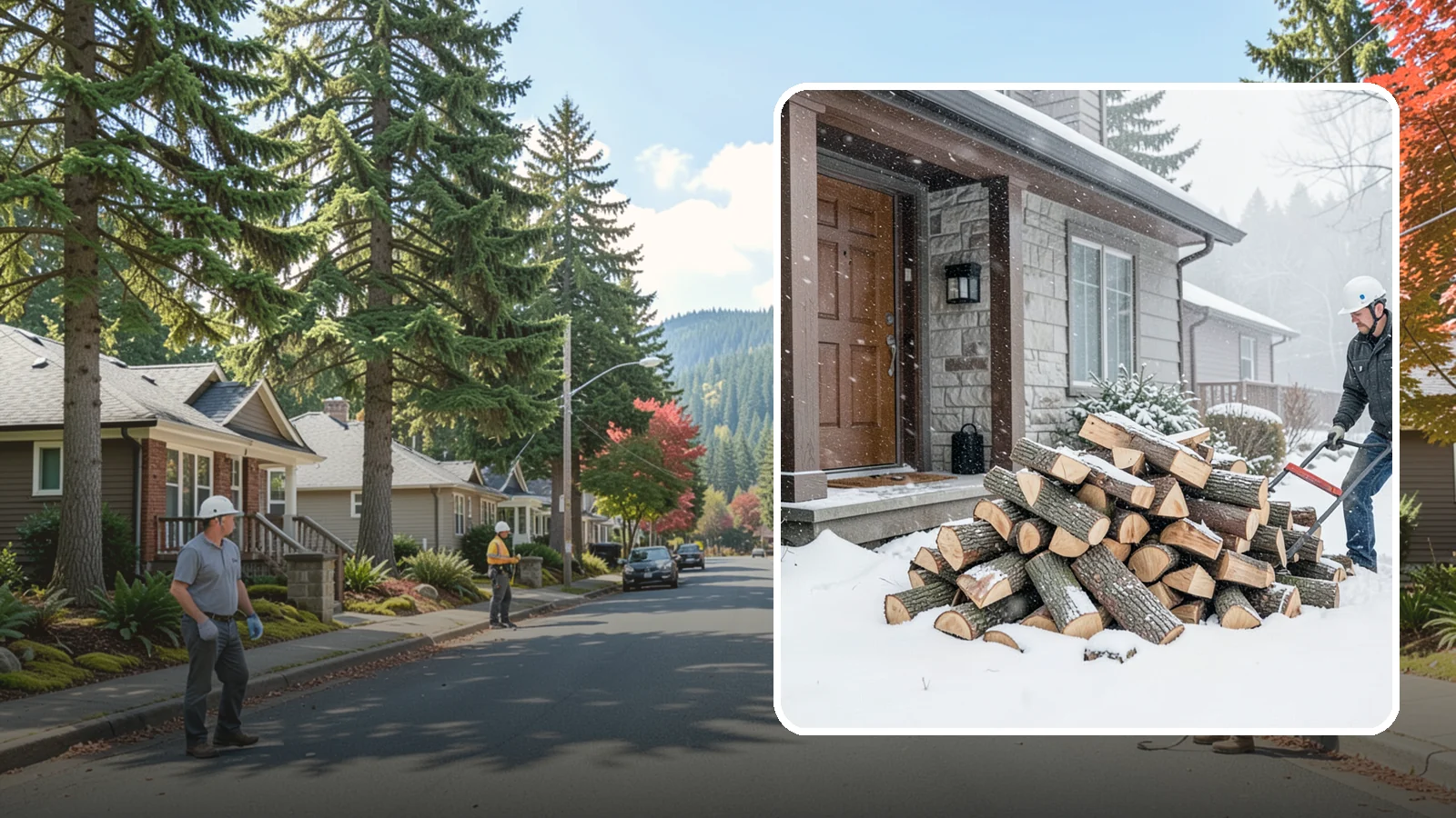 Snowstorm Firewood in Hunts Point, King County, WA - Before or during a snowstorm, we deliver dry wood so you are stocked while roads and travel shut down.
