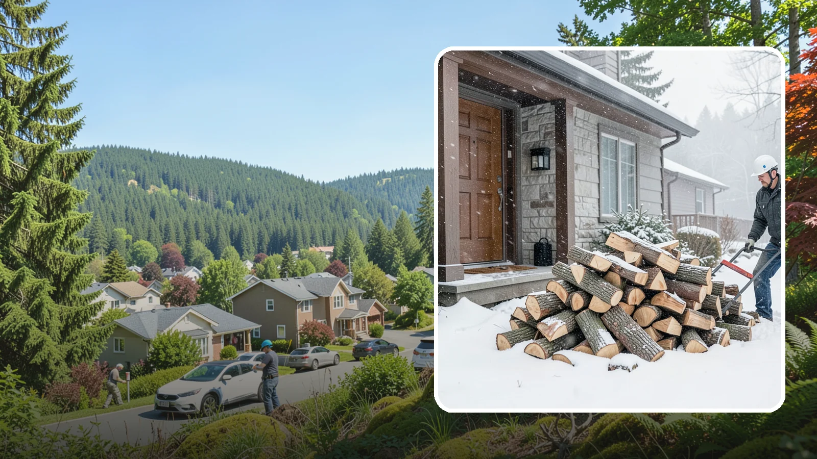 Snowstorm Firewood in Index, Snohomish County, WA - Before or during a snowstorm, we deliver dry wood so you are stocked while roads and travel shut down.