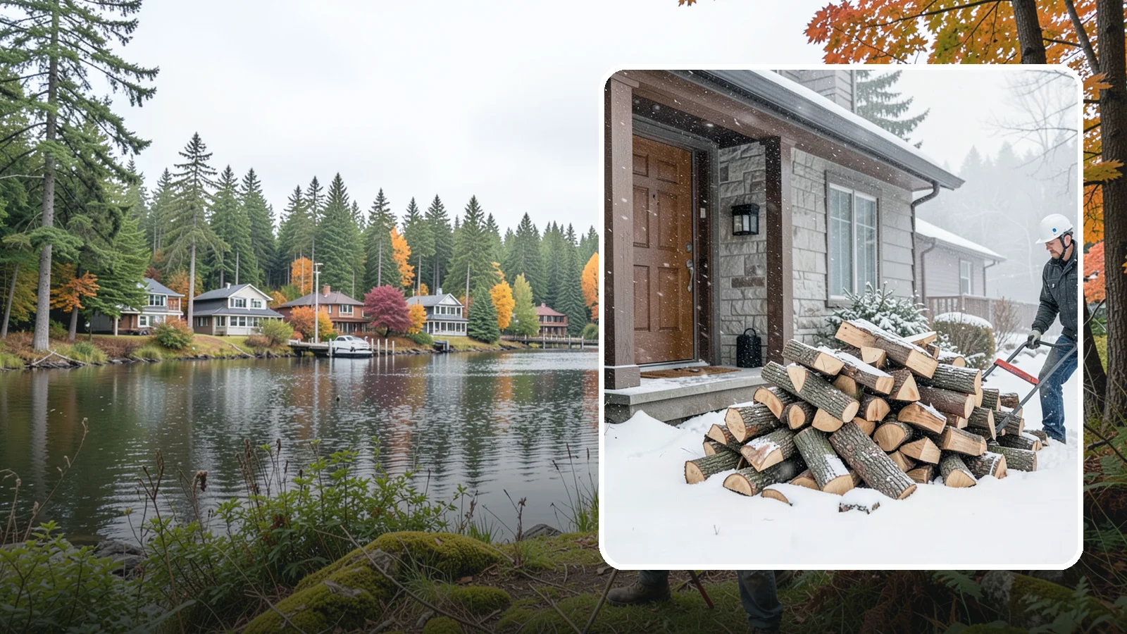 Snowstorm Firewood in La Conner, Skagit County, WA - Before or during a snowstorm, we deliver dry wood so you are stocked while roads and travel shut down.