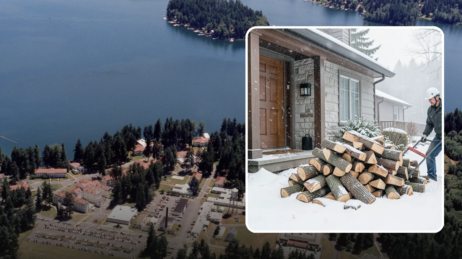Snowstorm Firewood in Lakewood, Pierce County, WA - Before or during a snowstorm, we deliver dry wood so you are stocked while roads and travel shut down.