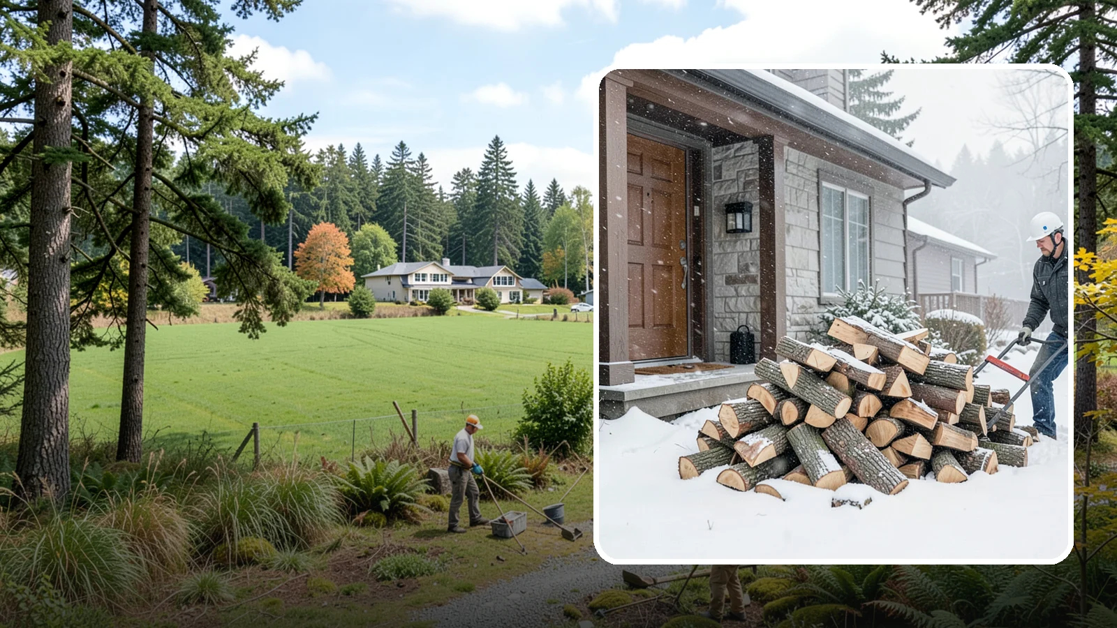 Snowstorm Firewood in Lyman, Skagit County, WA - Before or during a snowstorm, we deliver dry wood so you are stocked while roads and travel shut down.