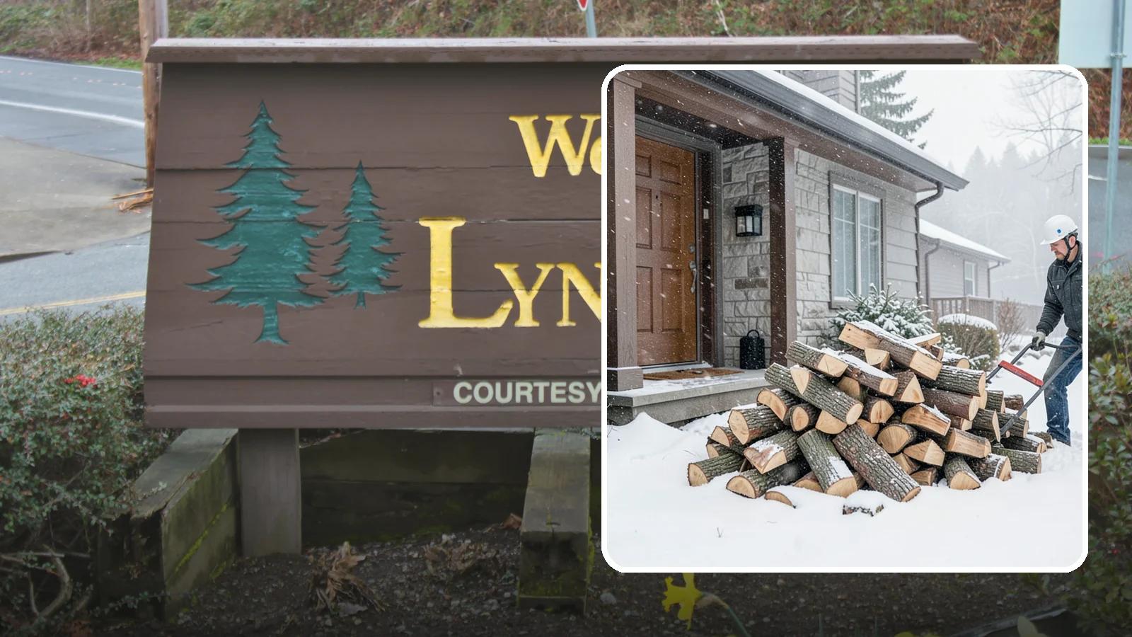 Snowstorm Firewood in Lynnwood, Snohomish County, WA - Before or during a snowstorm, we deliver dry wood so you are stocked while roads and travel shut down.