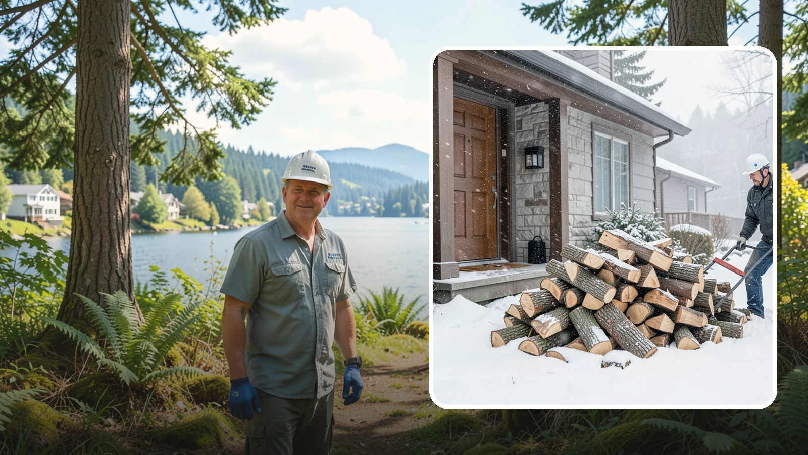 Snowstorm Firewood in Milton, King County, WA - Before or during a snowstorm, we deliver dry wood so you are stocked while roads and travel shut down.