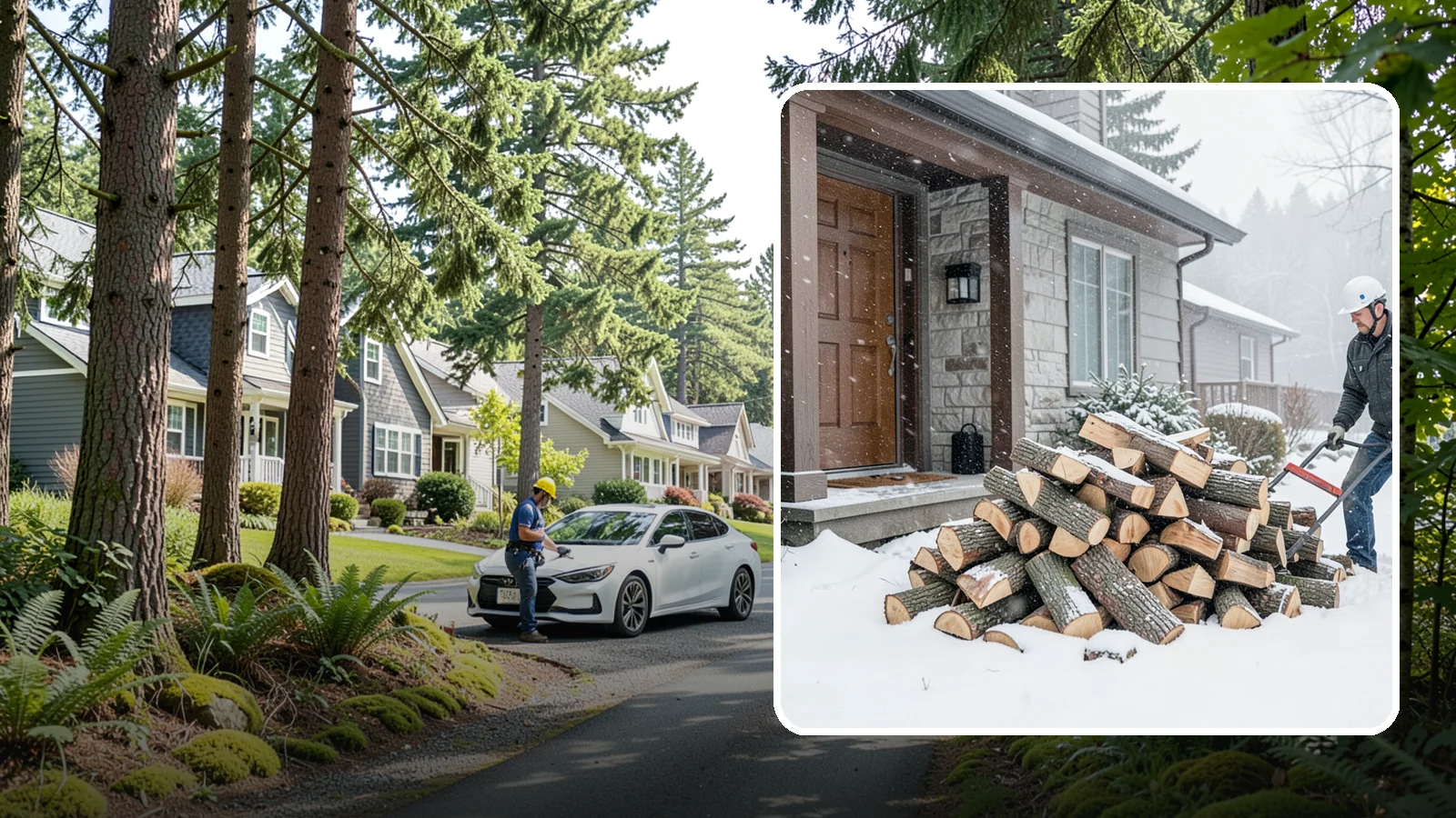 Snowstorm Firewood in Normandy Park, King County, WA - Before or during a snowstorm, we deliver dry wood so you are stocked while roads and travel shut down.