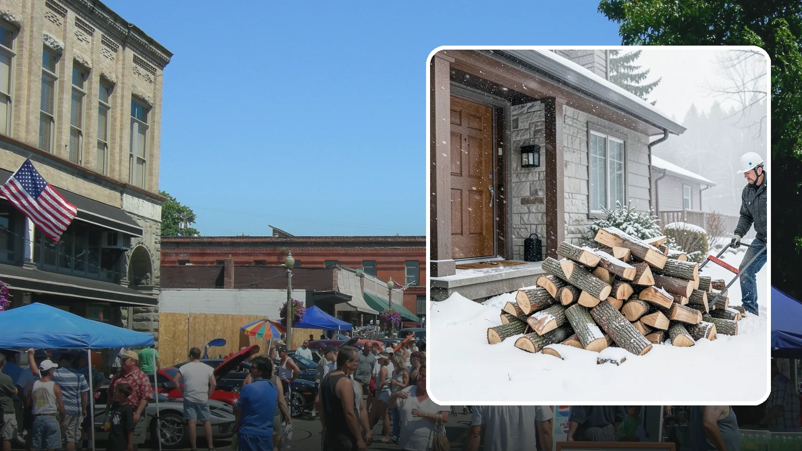 Snowstorm Firewood in Snohomish, Snohomish County, WA - Before or during a snowstorm, we deliver dry wood so you are stocked while roads and travel shut down.