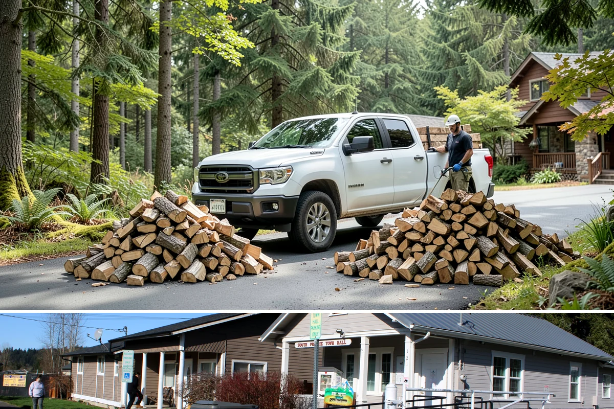 Snowstorm Firewood in South Prairie, Pierce County, WA - Snow risk peaks in the coldest winter weeks, so ordering the moment snow appears in the forecast is essential.