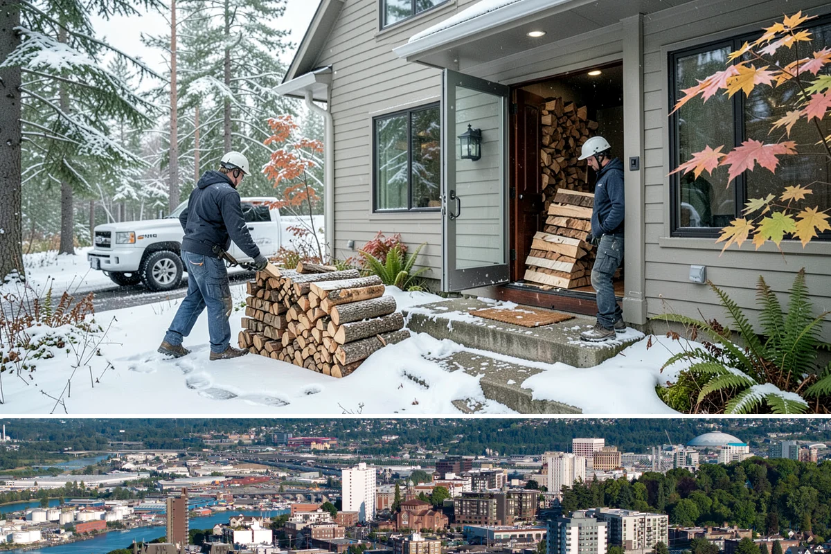 Snowstorm Firewood in Tacoma, Pierce County, WA - Snow risk peaks in the coldest winter weeks, so ordering the moment snow appears in the forecast is essential.