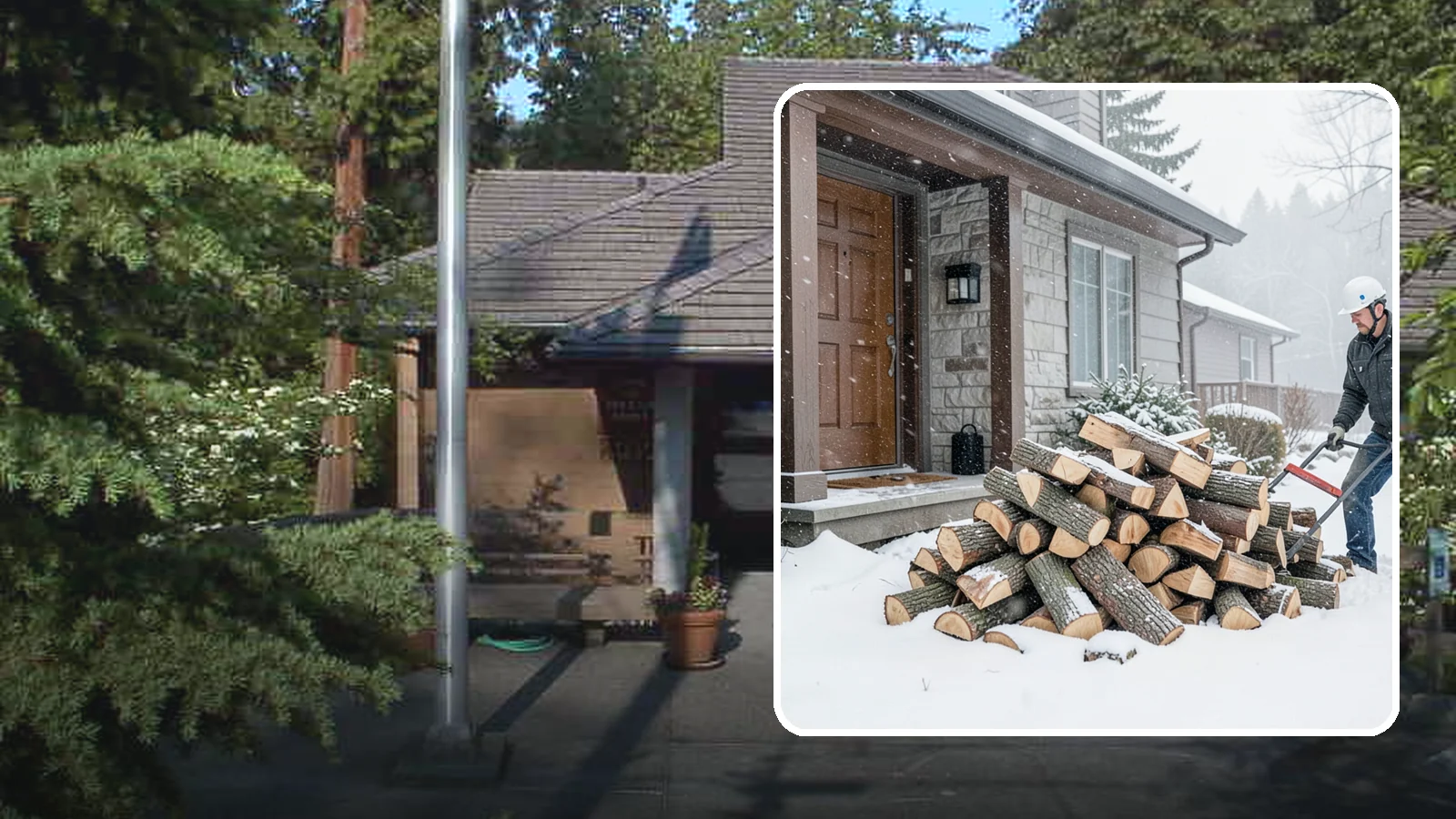Snowstorm Firewood in Yarrow Point, King County, WA - Before or during a snowstorm, we deliver dry wood so you are stocked while roads and travel shut down.