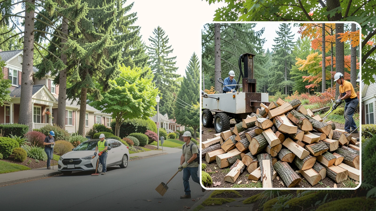 Split Kindling in Beaux Arts Village, King County, WA - Hand-split kindling cut to a uniform thin profile for reliable ignition in wet weather.
