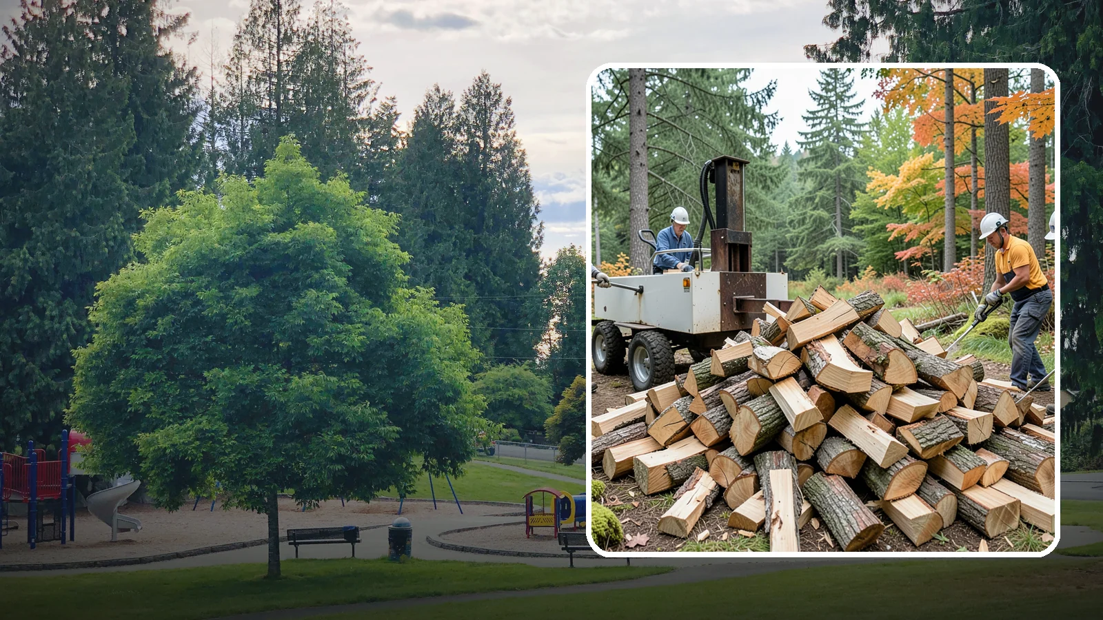 Split Kindling in Bonney Lake, Pierce County, WA - Hand-split kindling cut to a uniform thin profile for reliable ignition in wet weather.