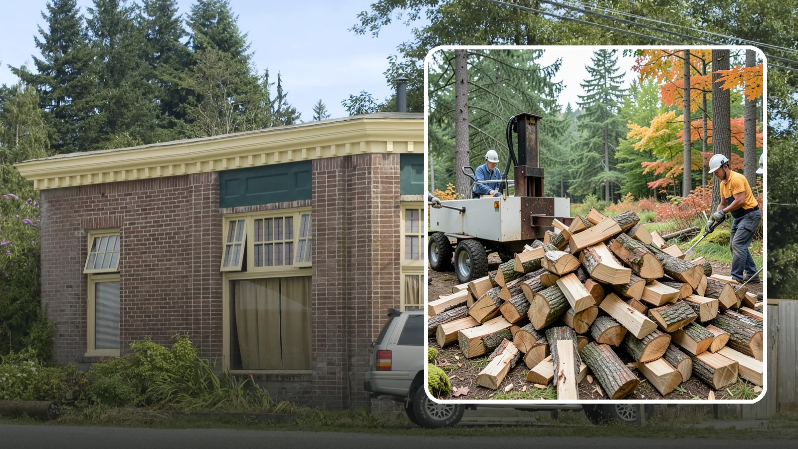 Split Kindling in Hamilton, Skagit County, WA - Hand-split kindling cut to a uniform thin profile for reliable ignition in wet weather.