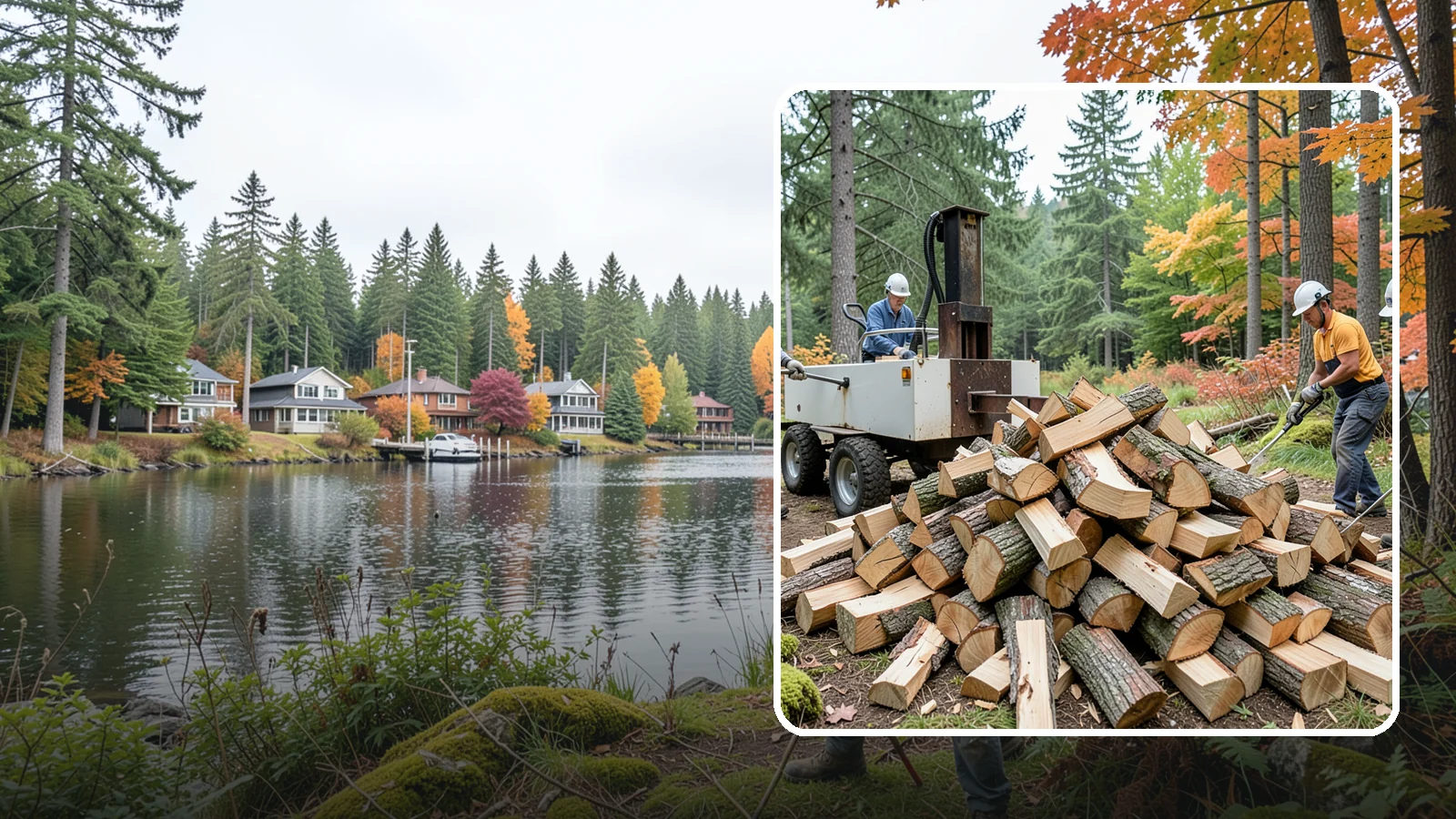 Split Kindling in La Conner, Skagit County, WA - Hand-split kindling cut to a uniform thin profile for reliable ignition in wet weather.
