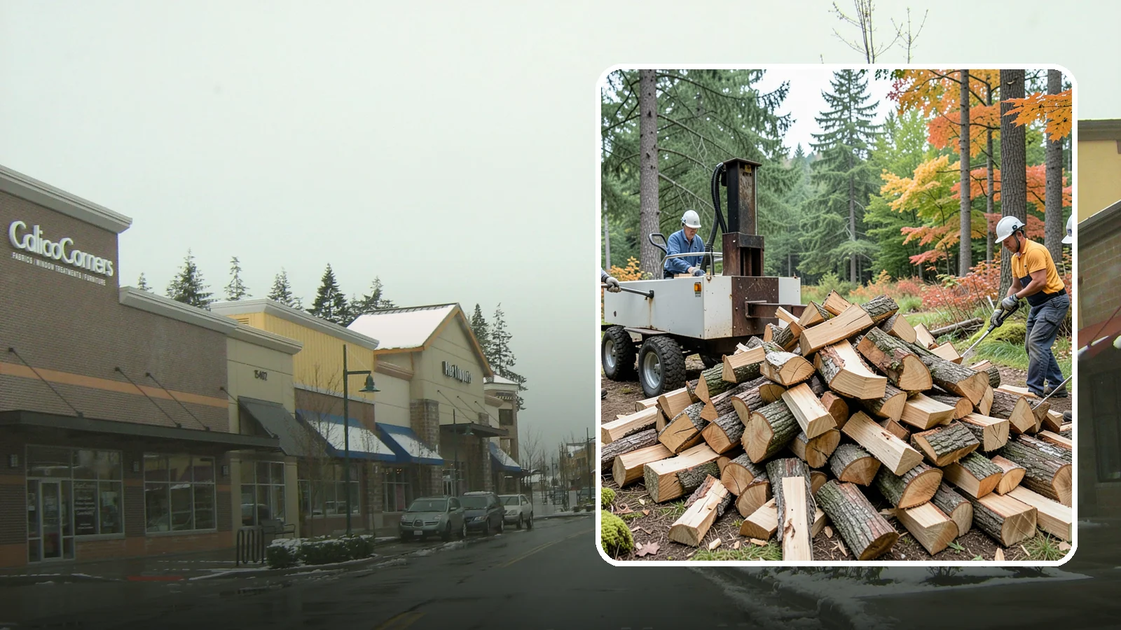 Split Kindling in Mill Creek, Snohomish County, WA - Hand-split kindling cut to a uniform thin profile for reliable ignition in wet weather.