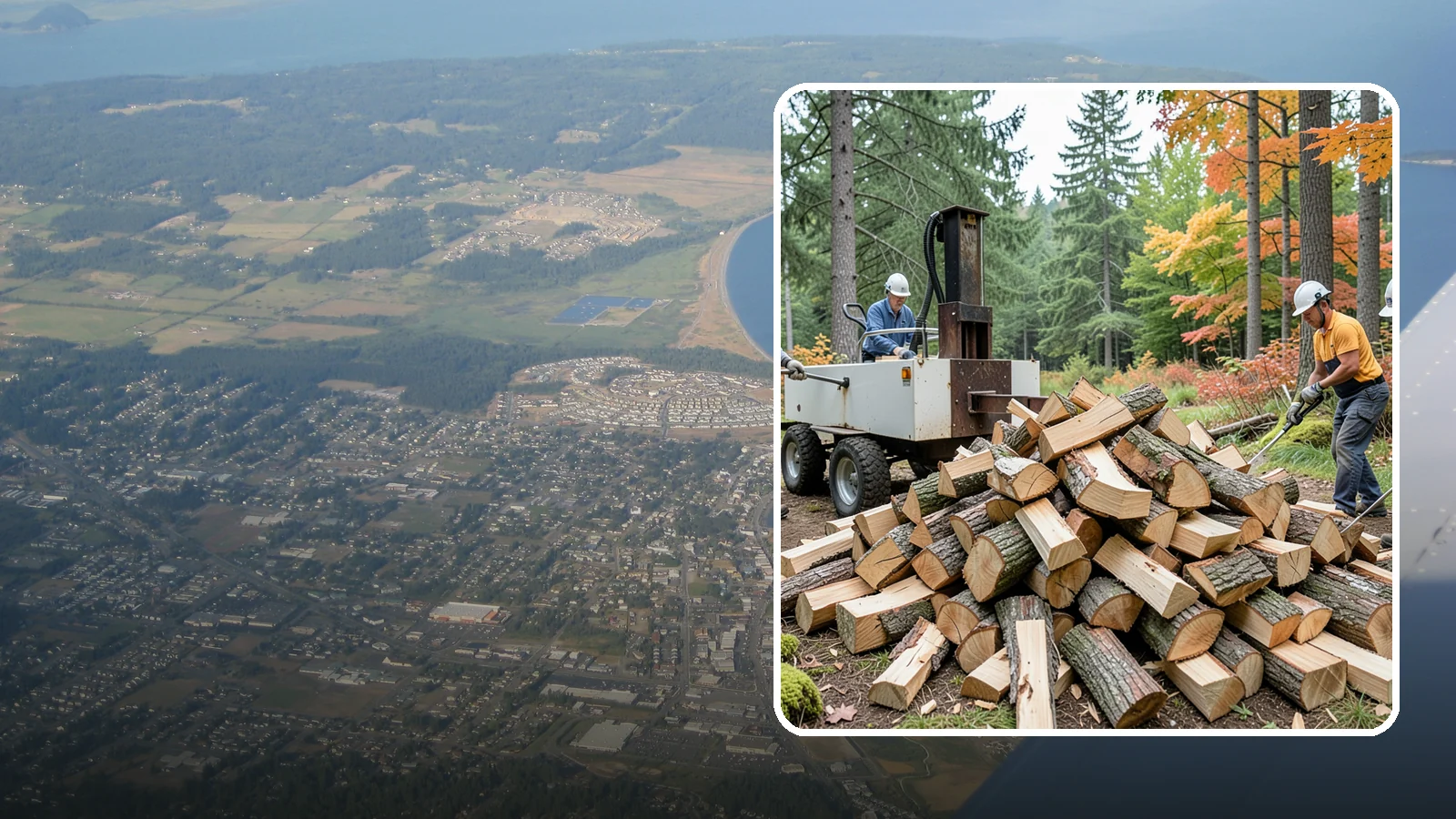 Split Kindling in Oak Harbor, Island County, WA - Hand-split kindling cut to a uniform thin profile for reliable ignition in wet weather.