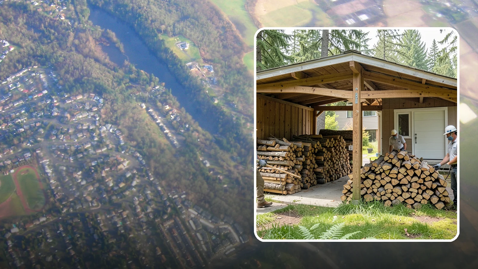 Stacked Delivery in Algona, King County, WA - Firewood delivered and neatly stacked where you want it, ready for use.
