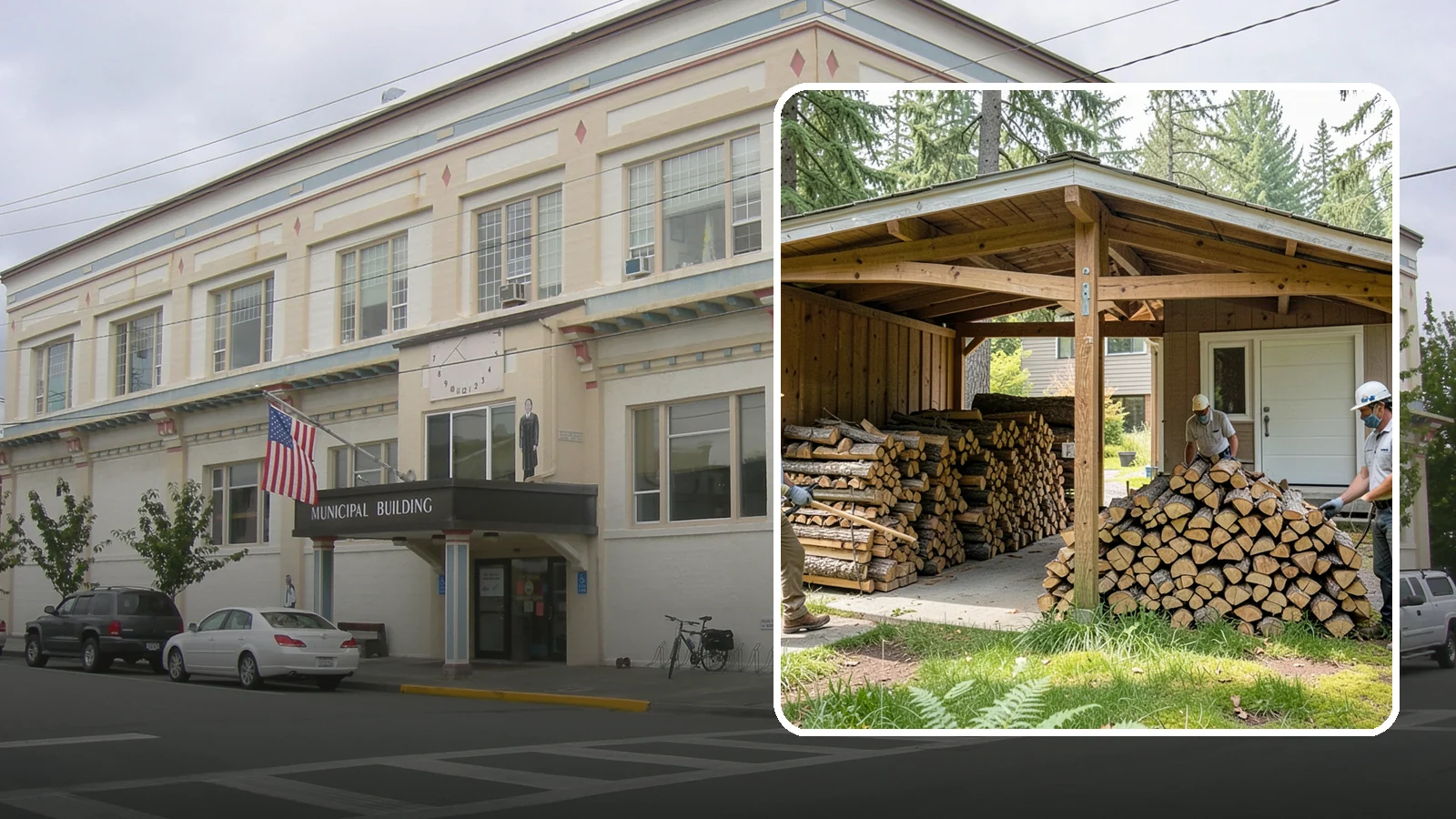 Stacked Delivery in Anacortes, Skagit County, WA - Firewood delivered and neatly stacked where you want it, ready for use.