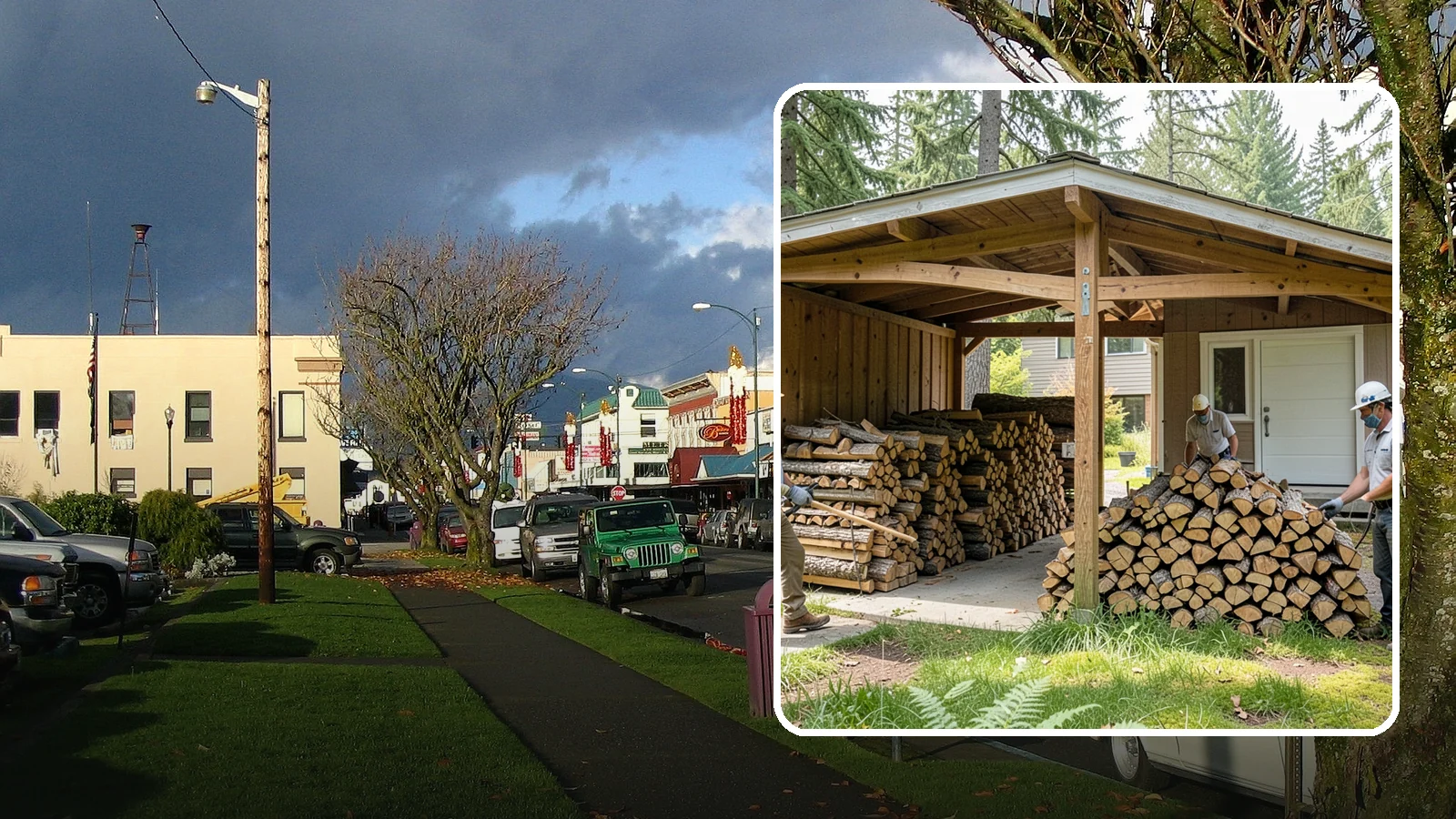 Stacked Delivery in Arlington, Snohomish County, WA - Firewood delivered and neatly stacked where you want it, ready for use.