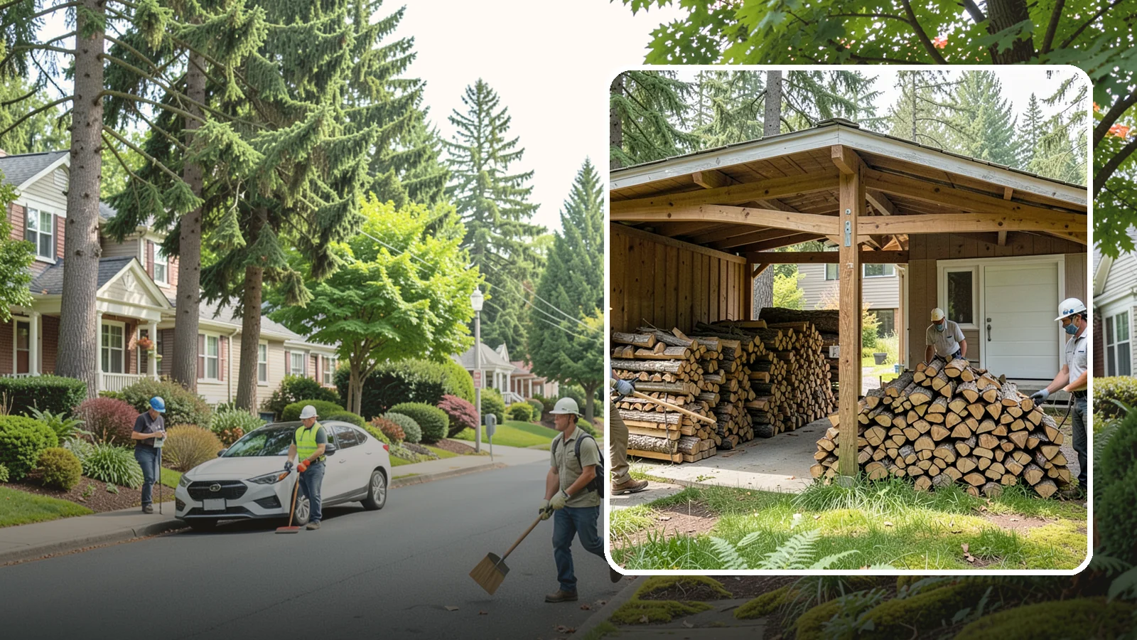 Stacked Delivery in Beaux Arts Village, King County, WA - Firewood delivered and neatly stacked where you want it, ready for use.