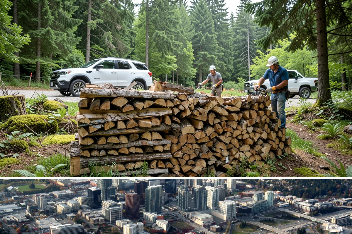Stacked Delivery in Bellevue, King County, WA - Popular ahead of winter when households want their supply set up before the cold.