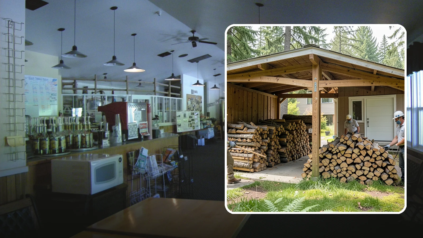 Stacked Delivery in Black Diamond, King County, WA - Firewood delivered and neatly stacked where you want it, ready for use.