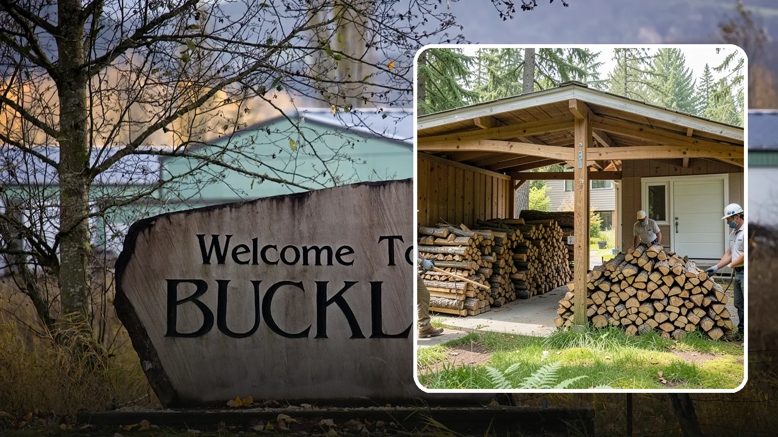 Stacked Delivery in Buckley, Pierce County, WA - Firewood delivered and neatly stacked where you want it, ready for use.