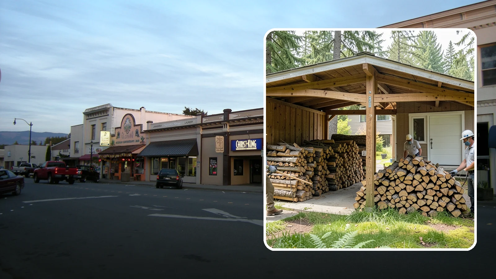 Stacked Delivery in Burlington, Skagit County, WA - Firewood delivered and neatly stacked where you want it, ready for use.