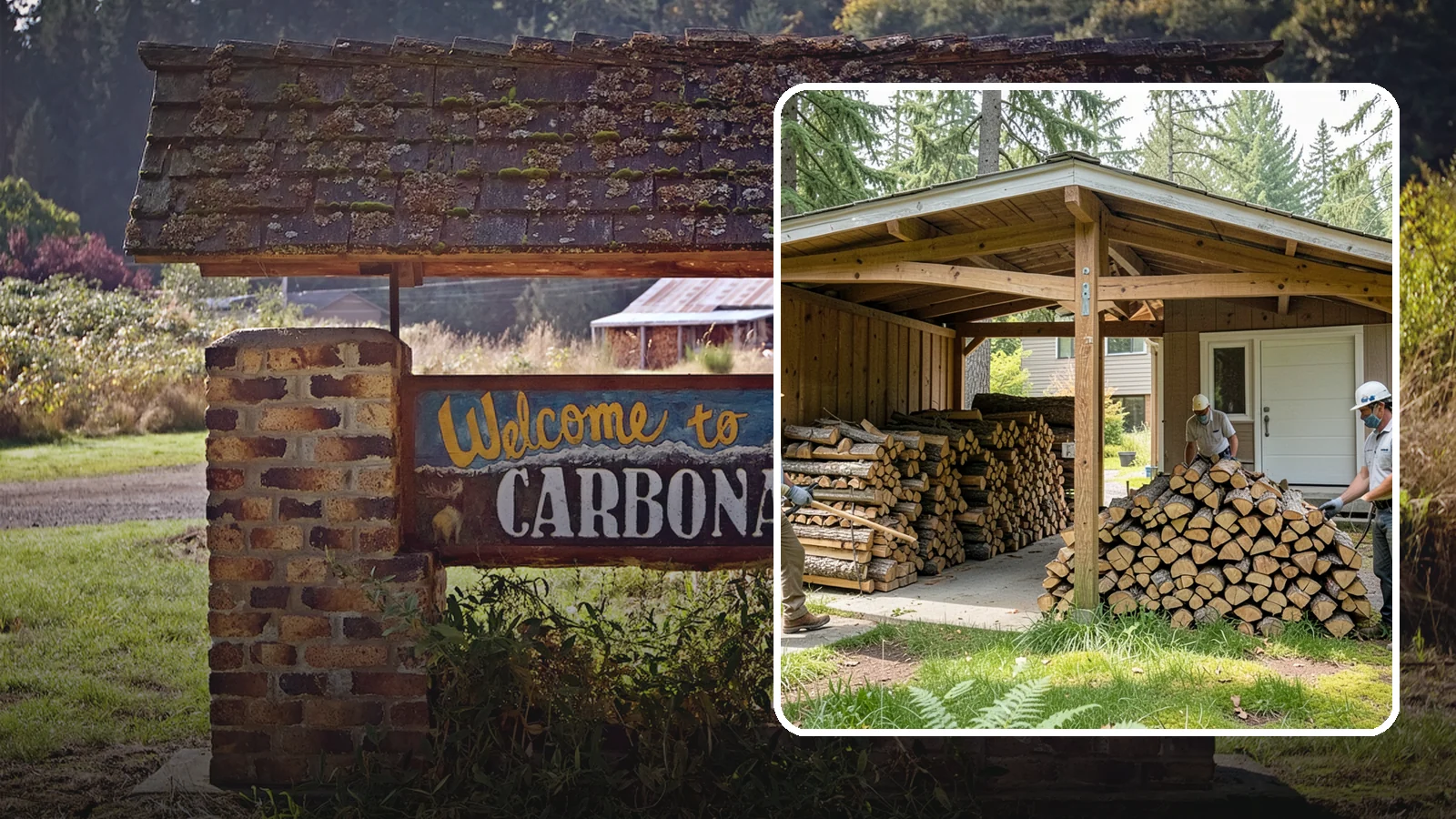 Stacked Delivery in Carbonado, Pierce County, WA - Firewood delivered and neatly stacked where you want it, ready for use.