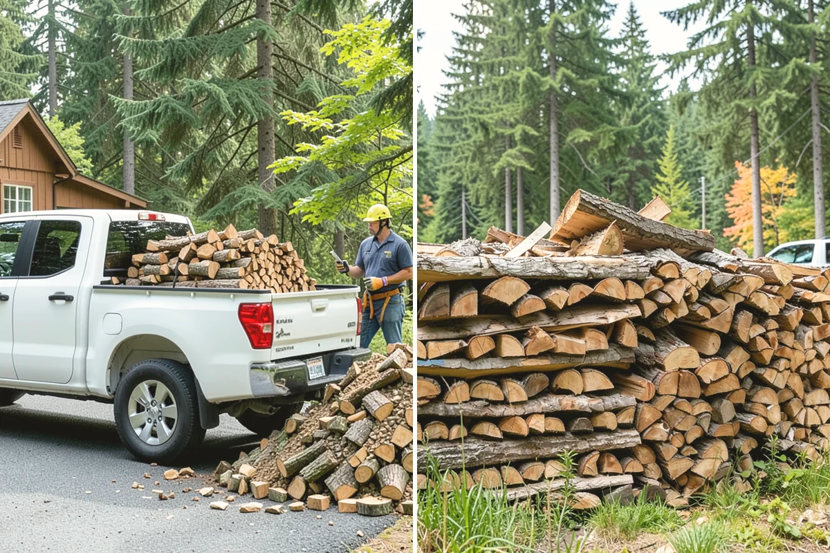 Stacked Delivery in Carbonado, Pierce County, WA - Point out where you want it stacked