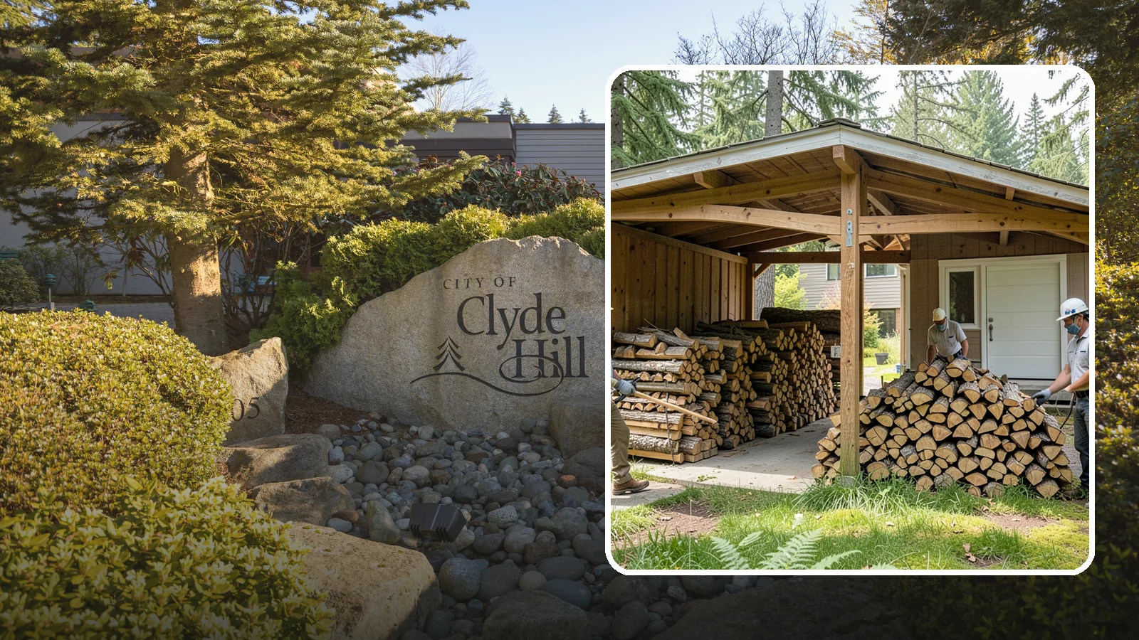Stacked Delivery in Clyde Hill, King County, WA - Firewood delivered and neatly stacked where you want it, ready for use.