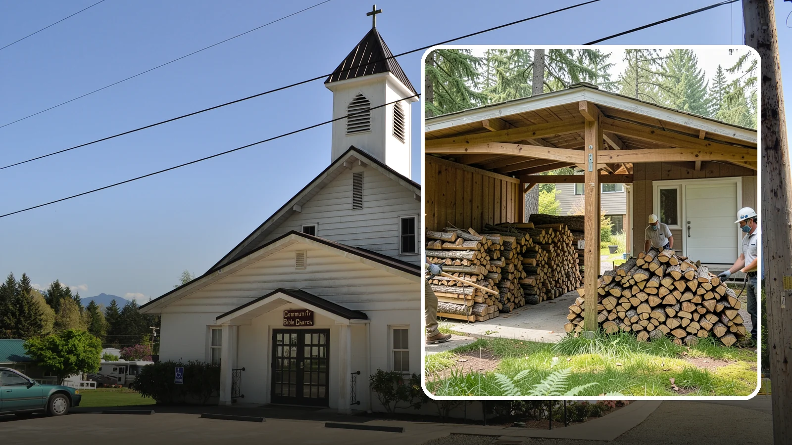 Stacked Delivery in Concrete, Skagit County, WA - Firewood delivered and neatly stacked where you want it, ready for use.