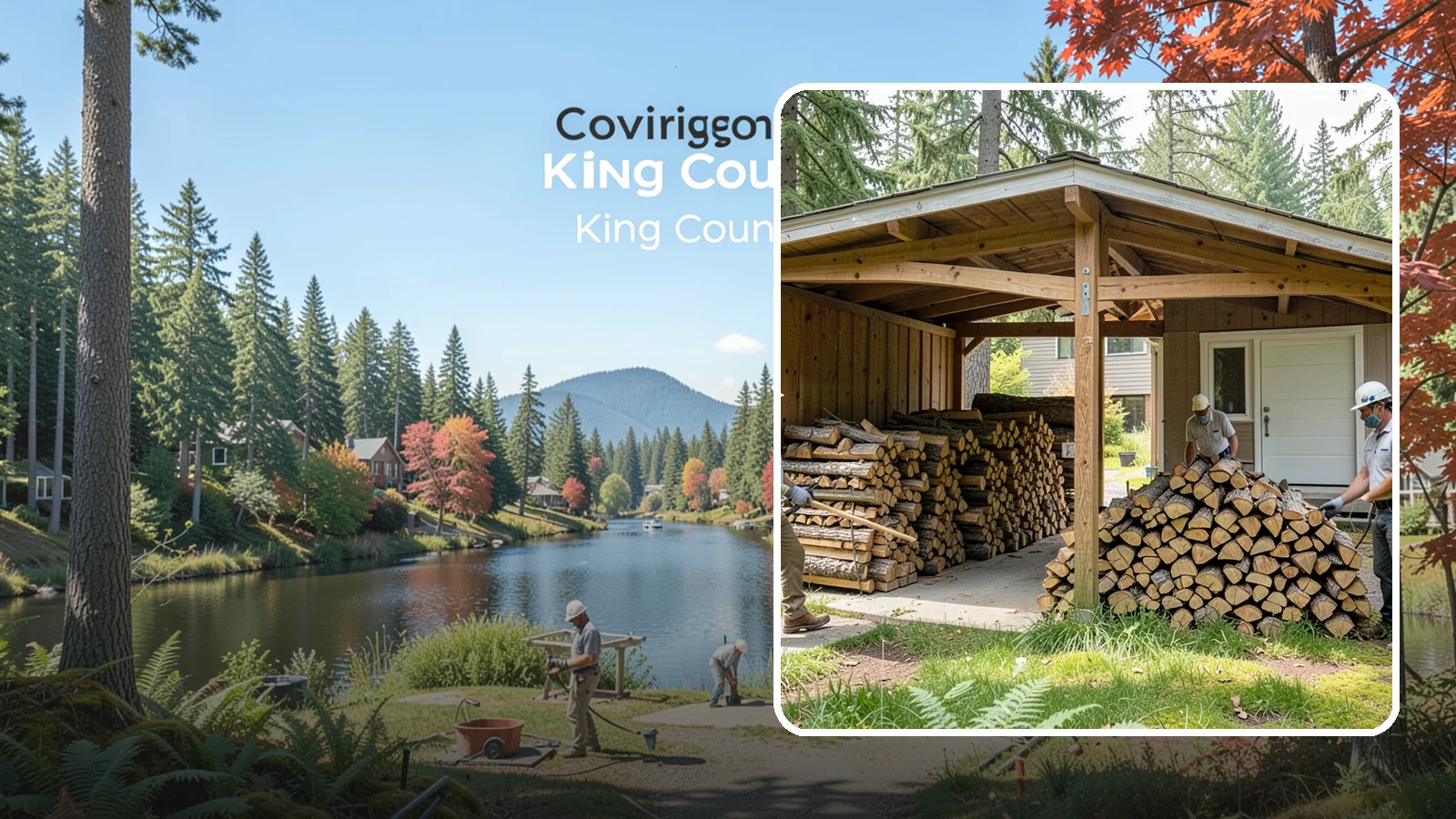 Stacked Delivery in Covington, King County, WA - Firewood delivered and neatly stacked where you want it, ready for use.