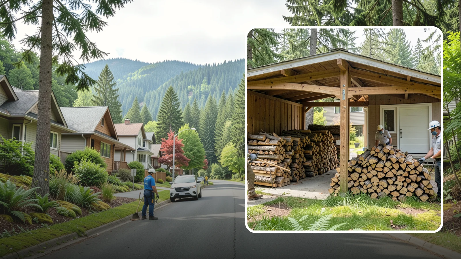 Stacked Delivery in Darrington, Snohomish County, WA - Firewood delivered and neatly stacked where you want it, ready for use.