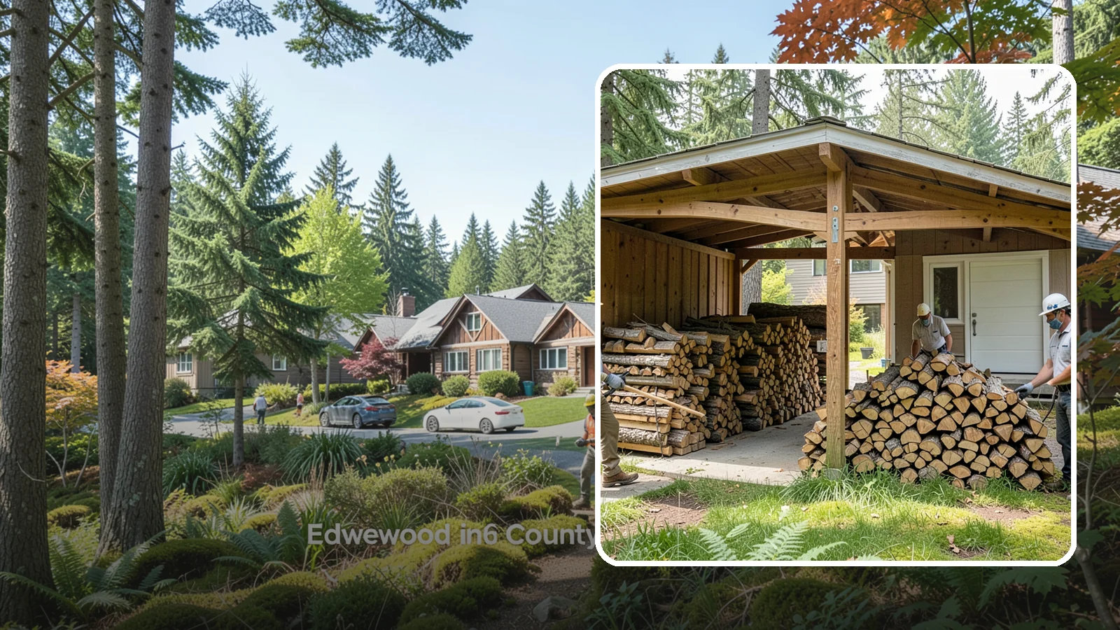 Stacked Delivery in Edgewood, Pierce County, WA - Firewood delivered and neatly stacked where you want it, ready for use.