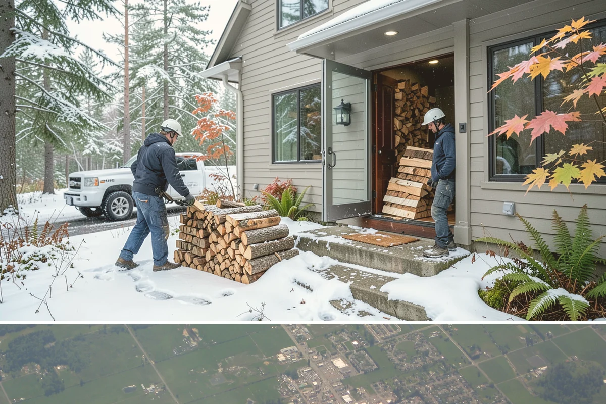 Stacked Delivery in Enumclaw, King County, WA - Popular ahead of winter when households want their supply set up before the cold.