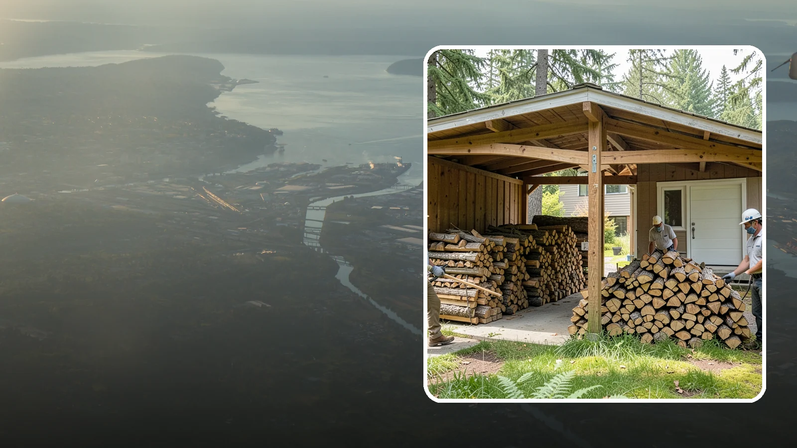 Stacked Delivery in Fife, Pierce County, WA - Firewood delivered and neatly stacked where you want it, ready for use.