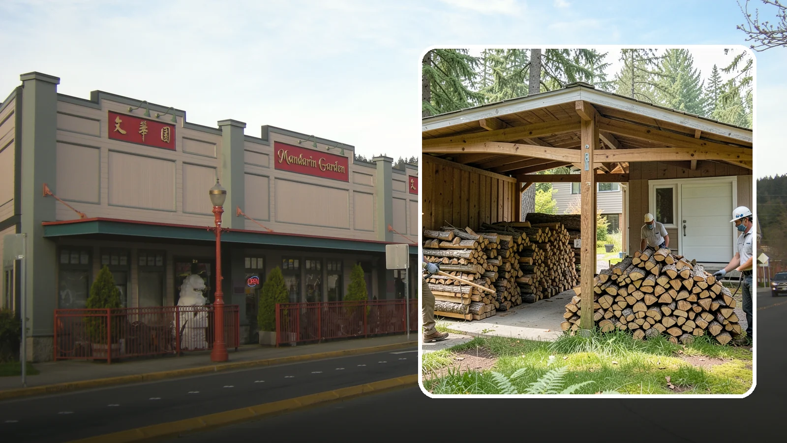 Stacked Delivery in Issaquah, King County, WA - Firewood delivered and neatly stacked where you want it, ready for use.