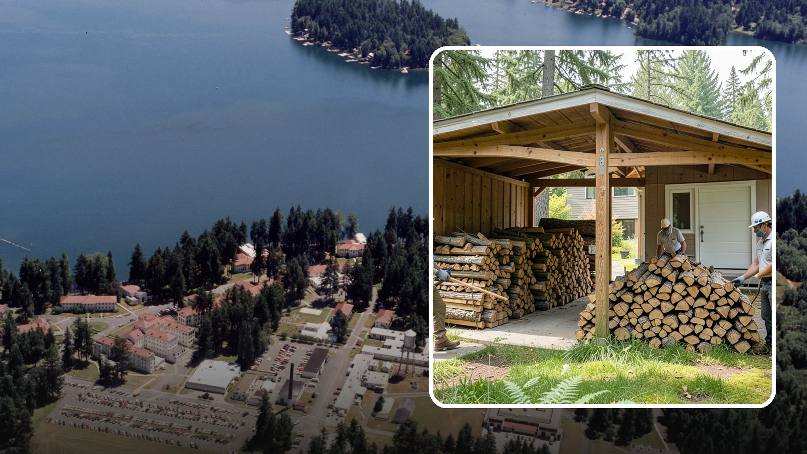 Stacked Delivery in Lakewood, Pierce County, WA - Firewood delivered and neatly stacked where you want it, ready for use.