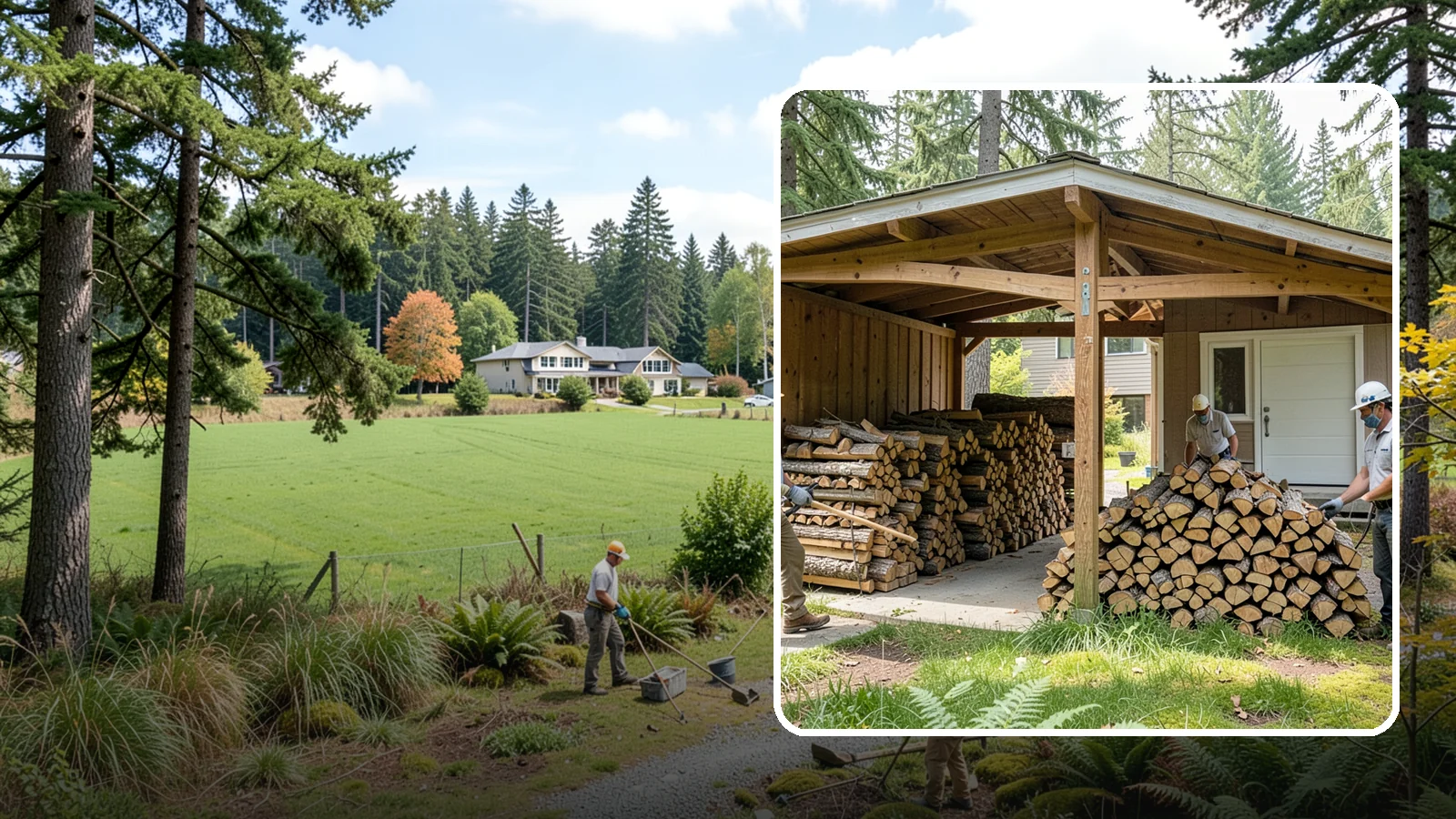 Stacked Delivery in Lyman, Skagit County, WA - Firewood delivered and neatly stacked where you want it, ready for use.