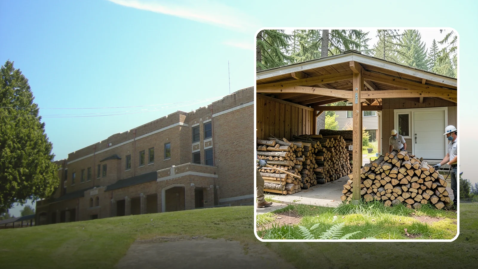 Stacked Delivery in Maple Valley, King County, WA - Firewood delivered and neatly stacked where you want it, ready for use.