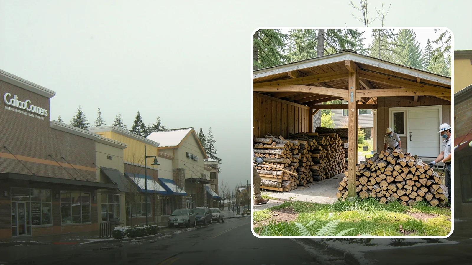 Stacked Delivery in Mill Creek, Snohomish County, WA - Firewood delivered and neatly stacked where you want it, ready for use.