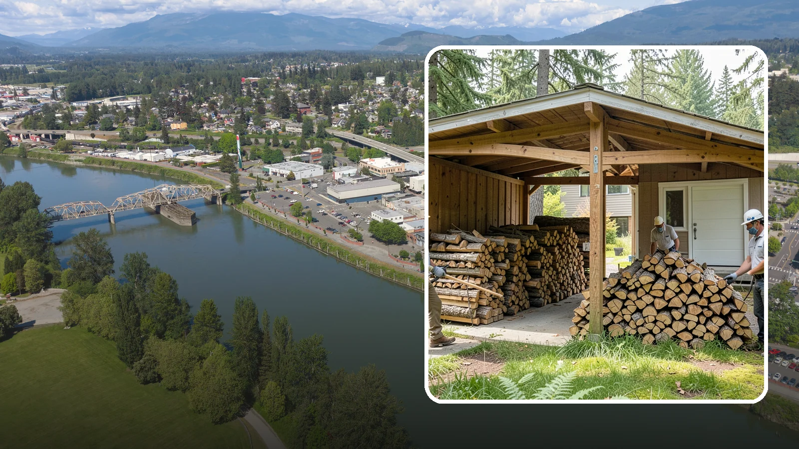 Stacked Delivery in Mount Vernon, WA - Firewood delivered and neatly stacked where you want it, ready for use.
