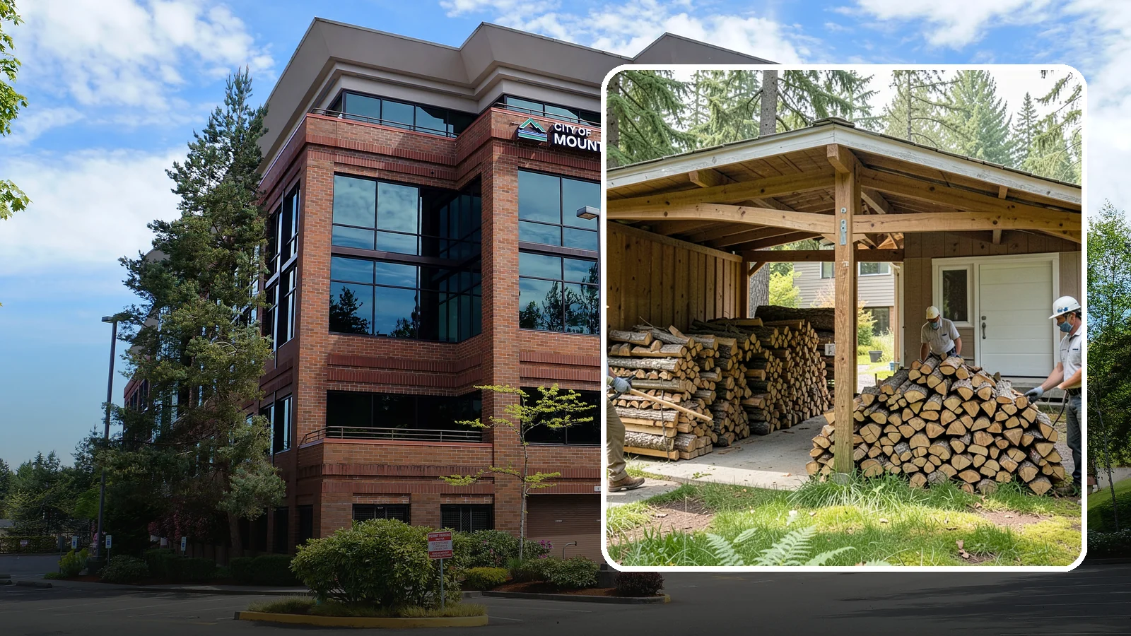 Stacked Delivery in Mountlake Terrace, Snohomish County, WA - Firewood delivered and neatly stacked where you want it, ready for use.
