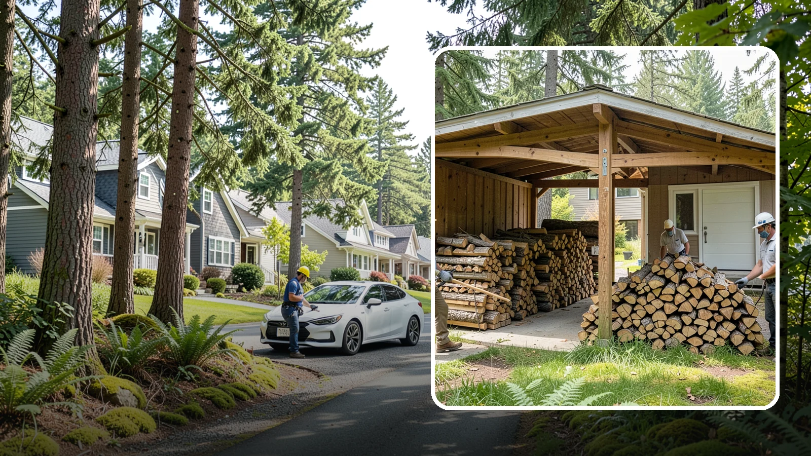 Stacked Delivery in Normandy Park, King County, WA - Firewood delivered and neatly stacked where you want it, ready for use.