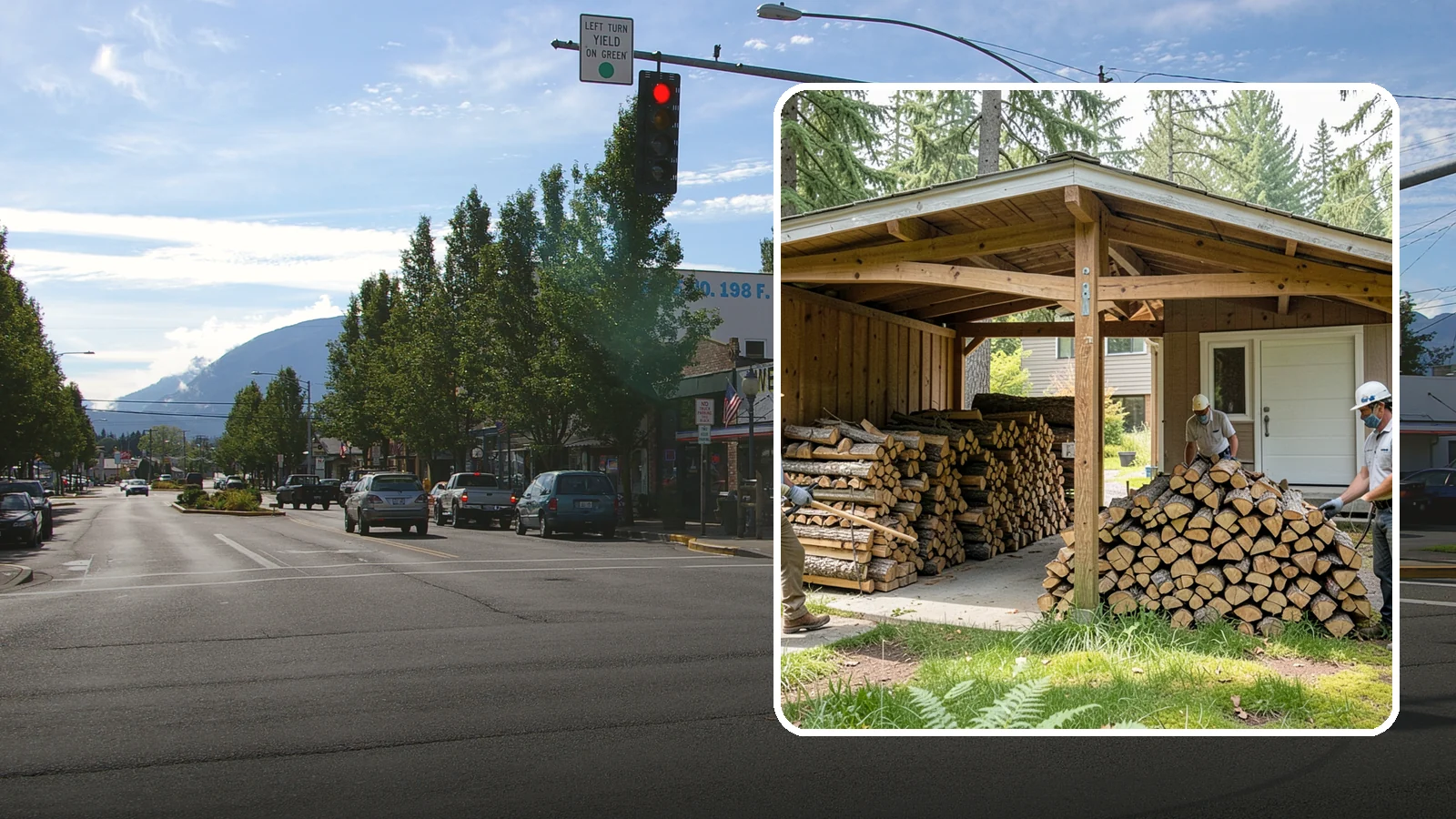 Stacked Delivery in North Bend, King County, WA - Firewood delivered and neatly stacked where you want it, ready for use.