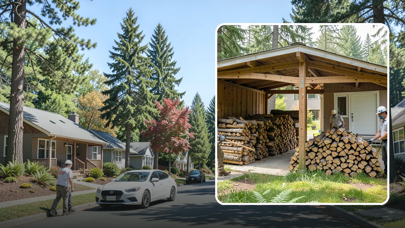 Stacked Delivery in Orting, Pierce County, WA - Firewood delivered and neatly stacked where you want it, ready for use.