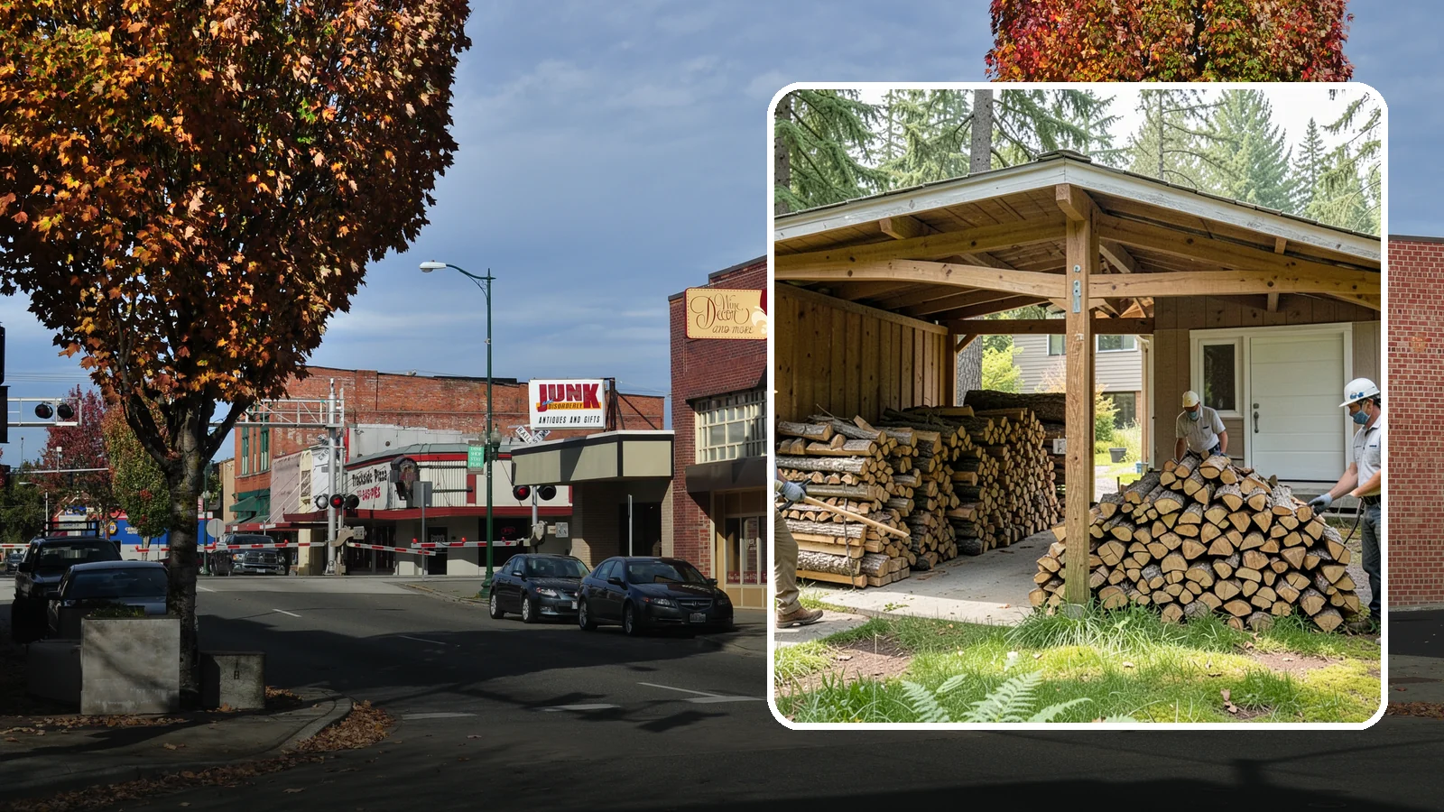 Stacked Delivery in Puyallup, Pierce County, WA - Firewood delivered and neatly stacked where you want it, ready for use.