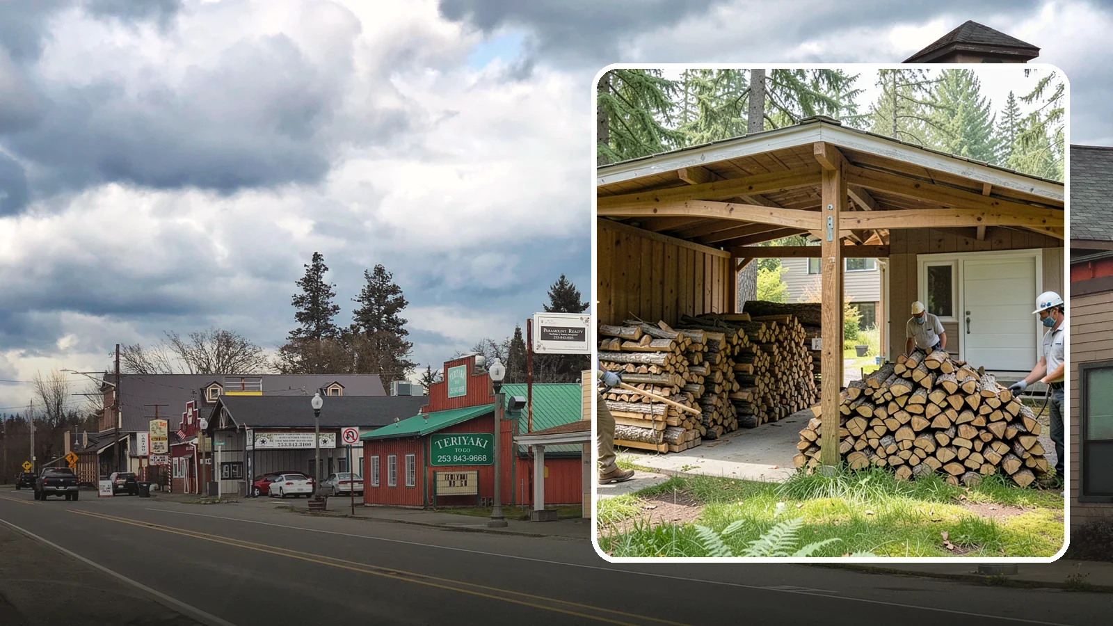 Stacked Delivery in Roy, Pierce County, WA - Firewood delivered and neatly stacked where you want it, ready for use.