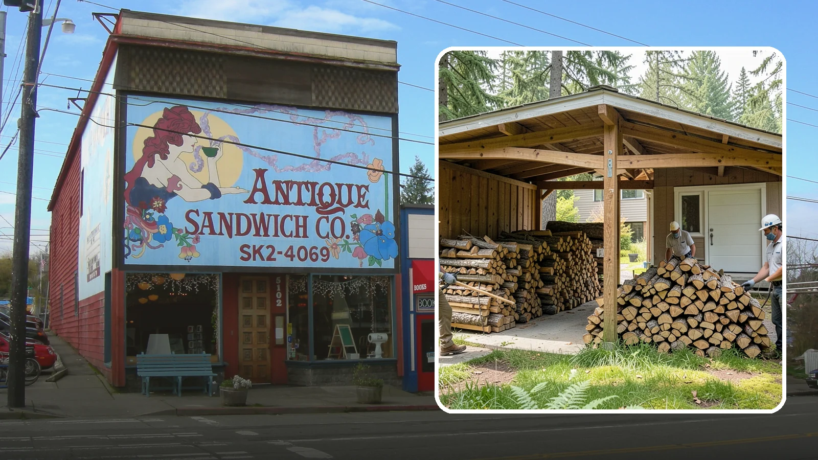 Stacked Delivery in Ruston, Pierce County, WA - Firewood delivered and neatly stacked where you want it, ready for use.