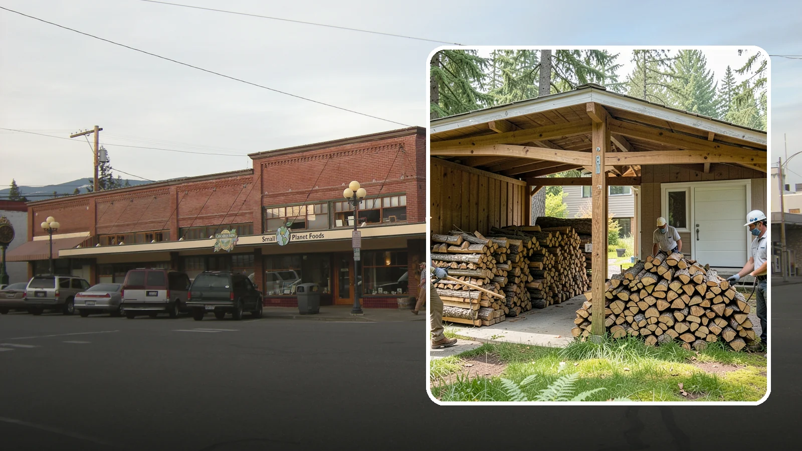 Stacked Delivery in Sedro-Woolley, Skagit County, WA - Firewood delivered and neatly stacked where you want it, ready for use.