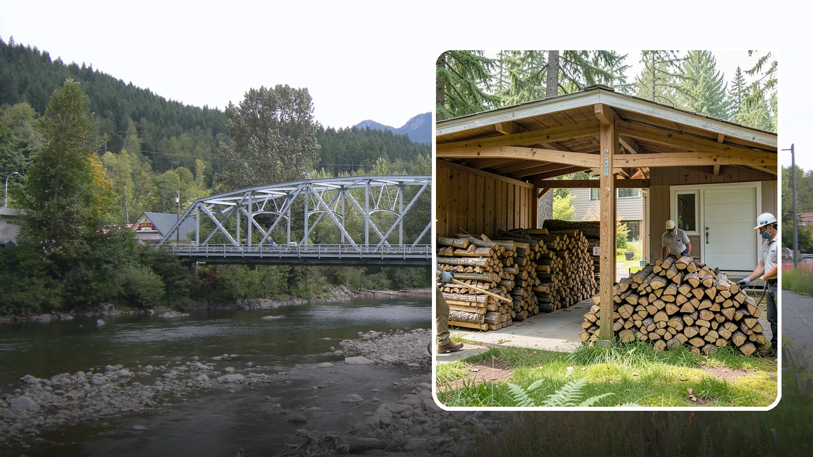 Stacked Delivery in Skykomish, King County, WA - Firewood delivered and neatly stacked where you want it, ready for use.